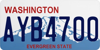WA license plate AYB4700