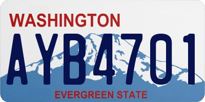 WA license plate AYB4701
