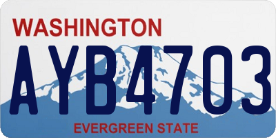 WA license plate AYB4703