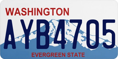 WA license plate AYB4705