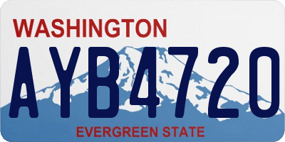 WA license plate AYB4720