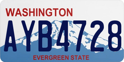 WA license plate AYB4728