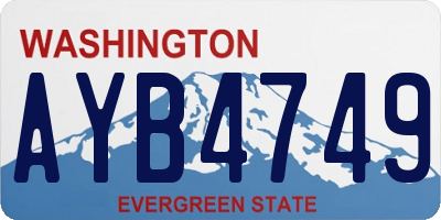 WA license plate AYB4749