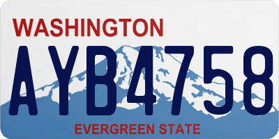 WA license plate AYB4758