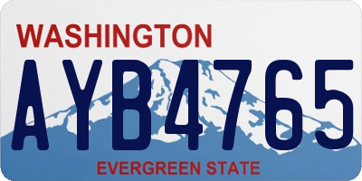 WA license plate AYB4765
