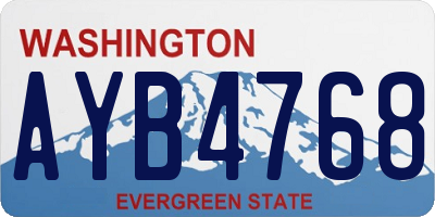 WA license plate AYB4768