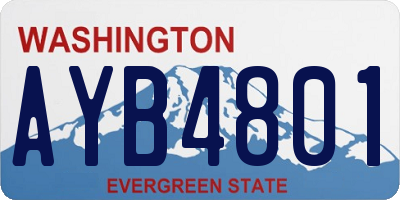 WA license plate AYB4801