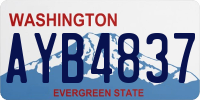 WA license plate AYB4837
