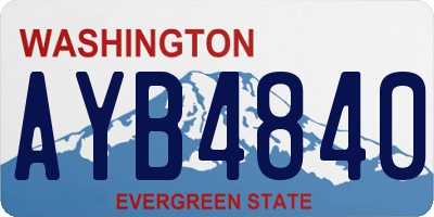 WA license plate AYB4840