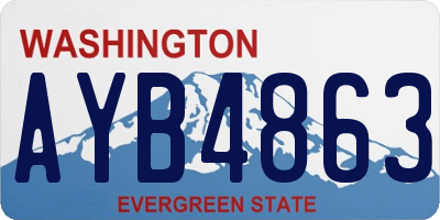 WA license plate AYB4863