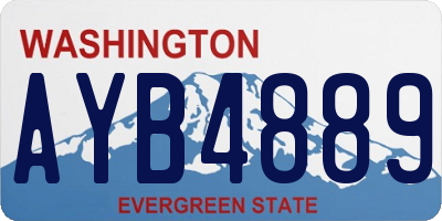 WA license plate AYB4889