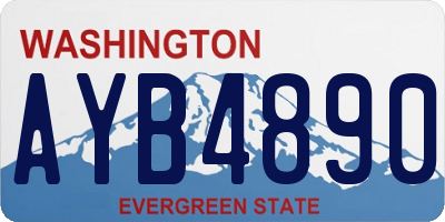 WA license plate AYB4890