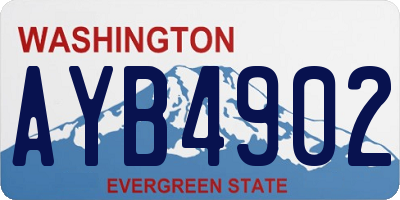 WA license plate AYB4902