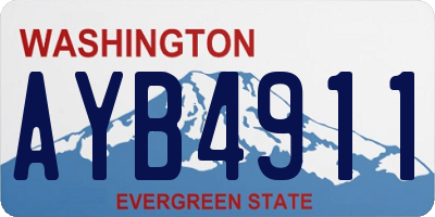 WA license plate AYB4911