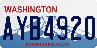 WA license plate AYB4920
