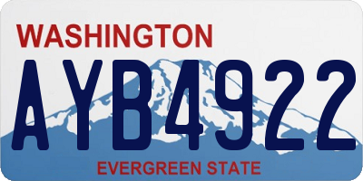 WA license plate AYB4922