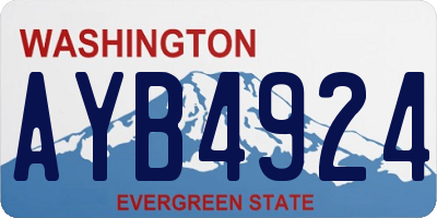 WA license plate AYB4924