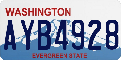 WA license plate AYB4928