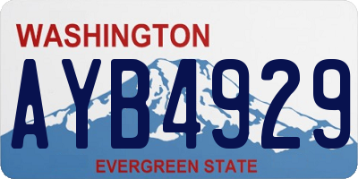 WA license plate AYB4929