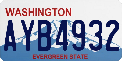 WA license plate AYB4932