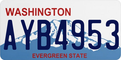 WA license plate AYB4953