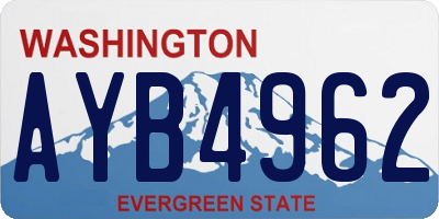 WA license plate AYB4962