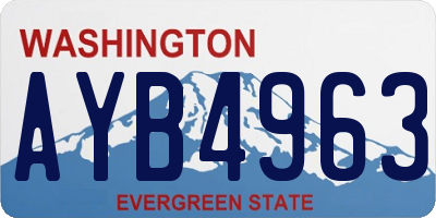 WA license plate AYB4963