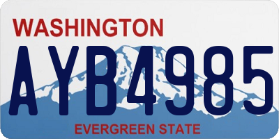 WA license plate AYB4985