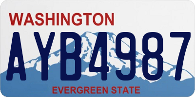 WA license plate AYB4987