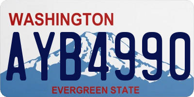 WA license plate AYB4990