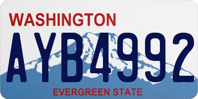 WA license plate AYB4992
