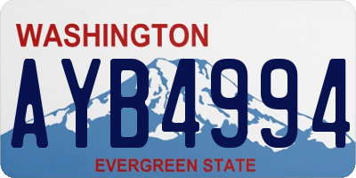 WA license plate AYB4994