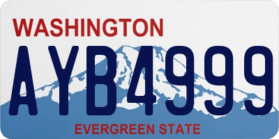 WA license plate AYB4999