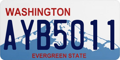 WA license plate AYB5011