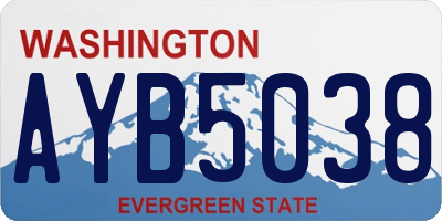 WA license plate AYB5038