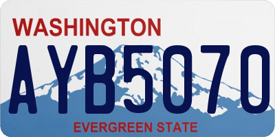 WA license plate AYB5070