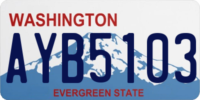WA license plate AYB5103