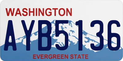 WA license plate AYB5136