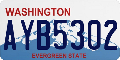 WA license plate AYB5302