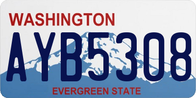 WA license plate AYB5308