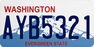 WA license plate AYB5321