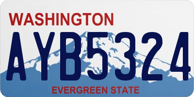 WA license plate AYB5324