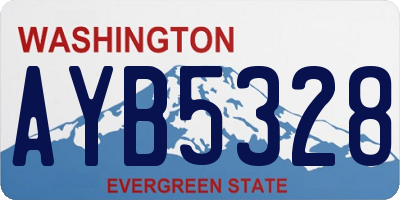 WA license plate AYB5328