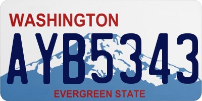 WA license plate AYB5343