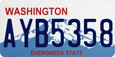 WA license plate AYB5358