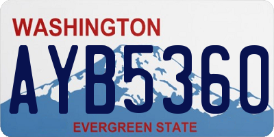 WA license plate AYB5360