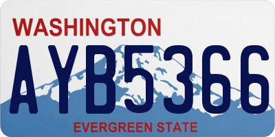 WA license plate AYB5366