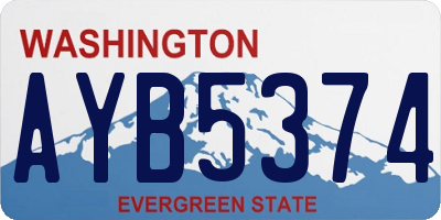 WA license plate AYB5374