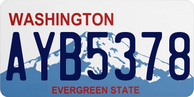 WA license plate AYB5378