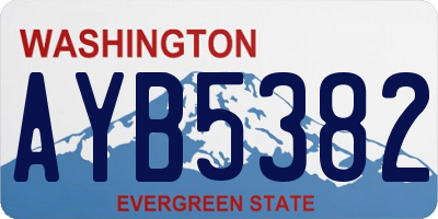 WA license plate AYB5382